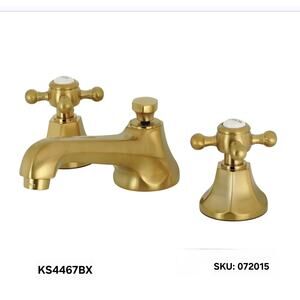 NIB KS4467BX Metropolitan 3-Hole Deck Mount Pop-Up Drain, Brushed Brass